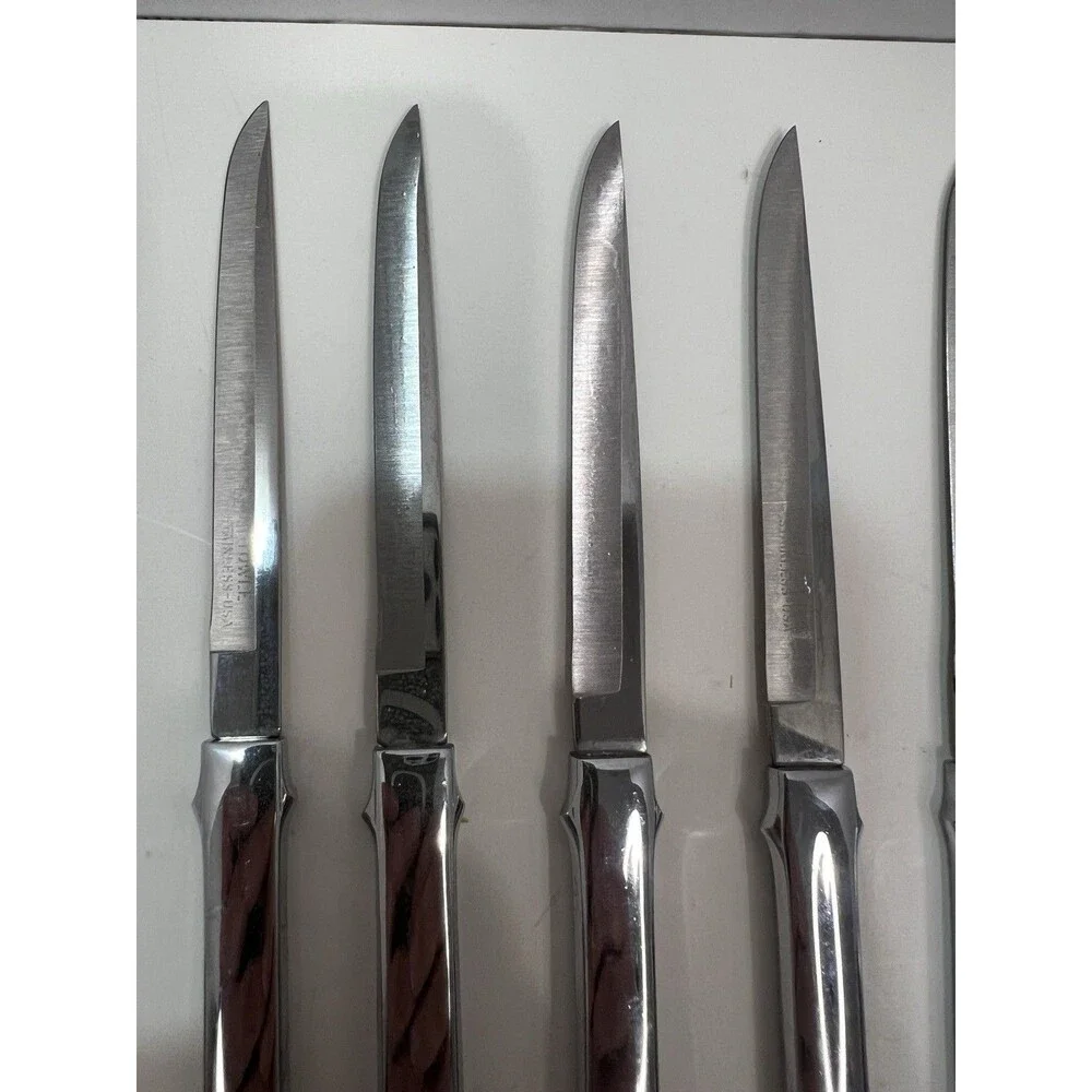 7 Towle Byfield Stainless Steel Steak Knives Discontinued 8.5” MCM 1970’s